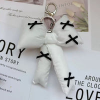 KCB86A | White Ribbon Keychain 1pcs 1.25$