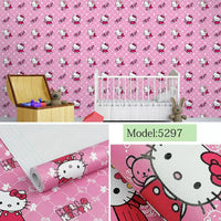 WAPP001 | PVC Waterproof Wallpaper 10m - pink kitty