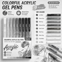 CPB61 | Colorful Acrylic Gel Pens - 9 color - grey