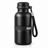 BOT484 | 500ml Stainless Bottle woth handle - Black