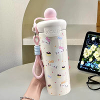 BOT234 | 600ml Stainless Bottle - pink kitty