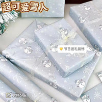 GFT310 | 50x70cm Gift Wrap / Paper Wrap - white snowman 1pcs