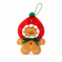 KC213 | Christmas keychain - cookie man with strawberry hat