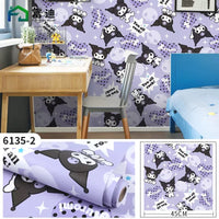 WAPP003 | PVC Waterproof Wallpaper 10m - purple kuromi