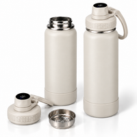 BOT561 | 1000ml Stainless Bottle - beige/ white