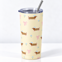 BOT657 | 600ml Stainless Cup - yellow dog