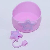 BOT615B | Star Cup Silicone+ Straw Lid - Purple