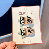 HSC09 | Cat Milk Tea Hair Clip 2pcs 0.6$