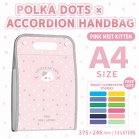 FOL32 | A4 Folder with hangbag - pink cat
