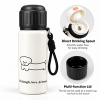 BOT576 | 550ml Stainless Bottle - white dog