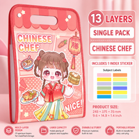 FOL41 | A4 Folder with hangbag - red chinese chef