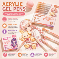 CPB63 | Colorful Acrylic Gel Pens - 9 color - pink