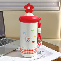 BOT17B | 650ml Flower Stainless Bottle - red