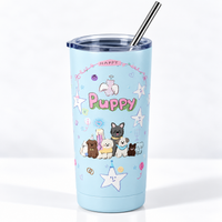 BOT656 | 600ml Stainless Cup - blue dog
