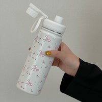 BOT357 | 600ml Ribbon Stainless Bottle - white