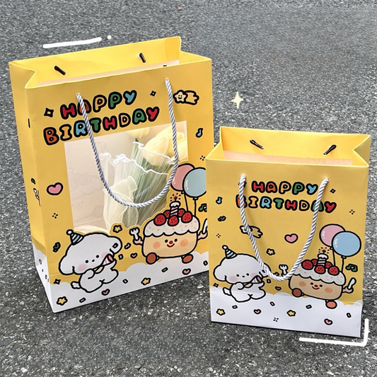 GFT55 | HBD Yellow White Paper Bag / Gift Bag