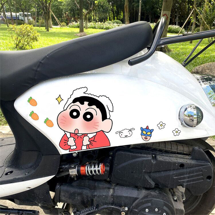 STKW28 | Shinchan Panda Motor Sticker size a4