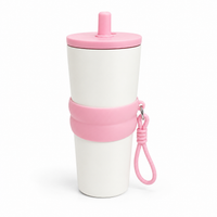 BOT409G | 710ml Stainless Cup - white pink