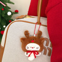 KC214 | Christmas keychain - cat with deer hat