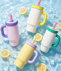 BOT621 | 900ml Stainless + Glass Bottle - yellow