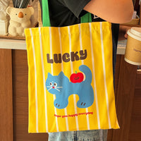SHB22 | Tote Bag - yellow lucky cat