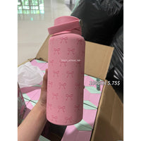 BOT228 | 1000ml Stainless Bottle - pink ribbon