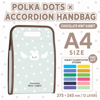 FOL33 | A4 Folder with hangbag -chocolate and mint