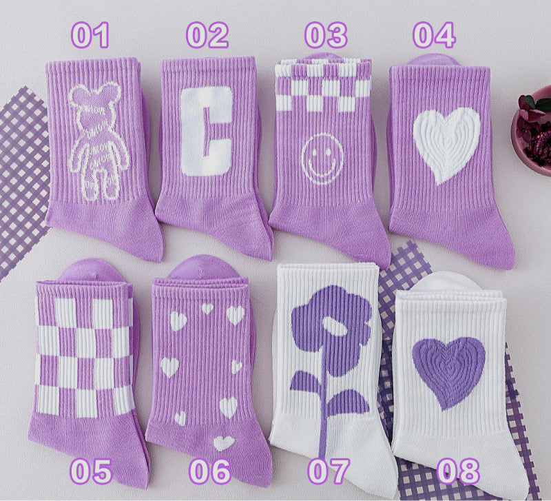 SO54 | Purple Bear Sock random color