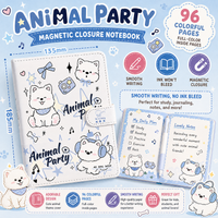 BNN77 | 1pcs A5 Notebook - blue animal party