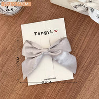HSC88 | Silver Ribbon Hair Clip