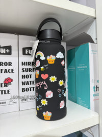BOT131 | 1000ml Stainless Bottle - Black Happy