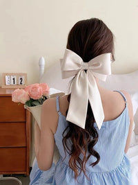 HSC378 | White Ribbon Hair Clip 1pcs 2$