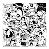 ST5011 | Black White sticker pack (50sheets).