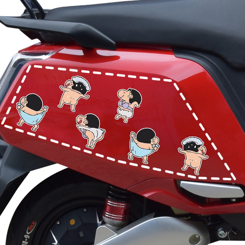 STKW13 | Shinchan Motor Sticker size a4