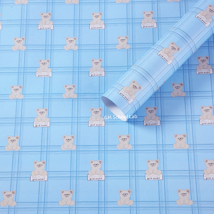 GFT89 | Blue Bear Gift Wrap /Paper Wrap 74x50cm 1pcs