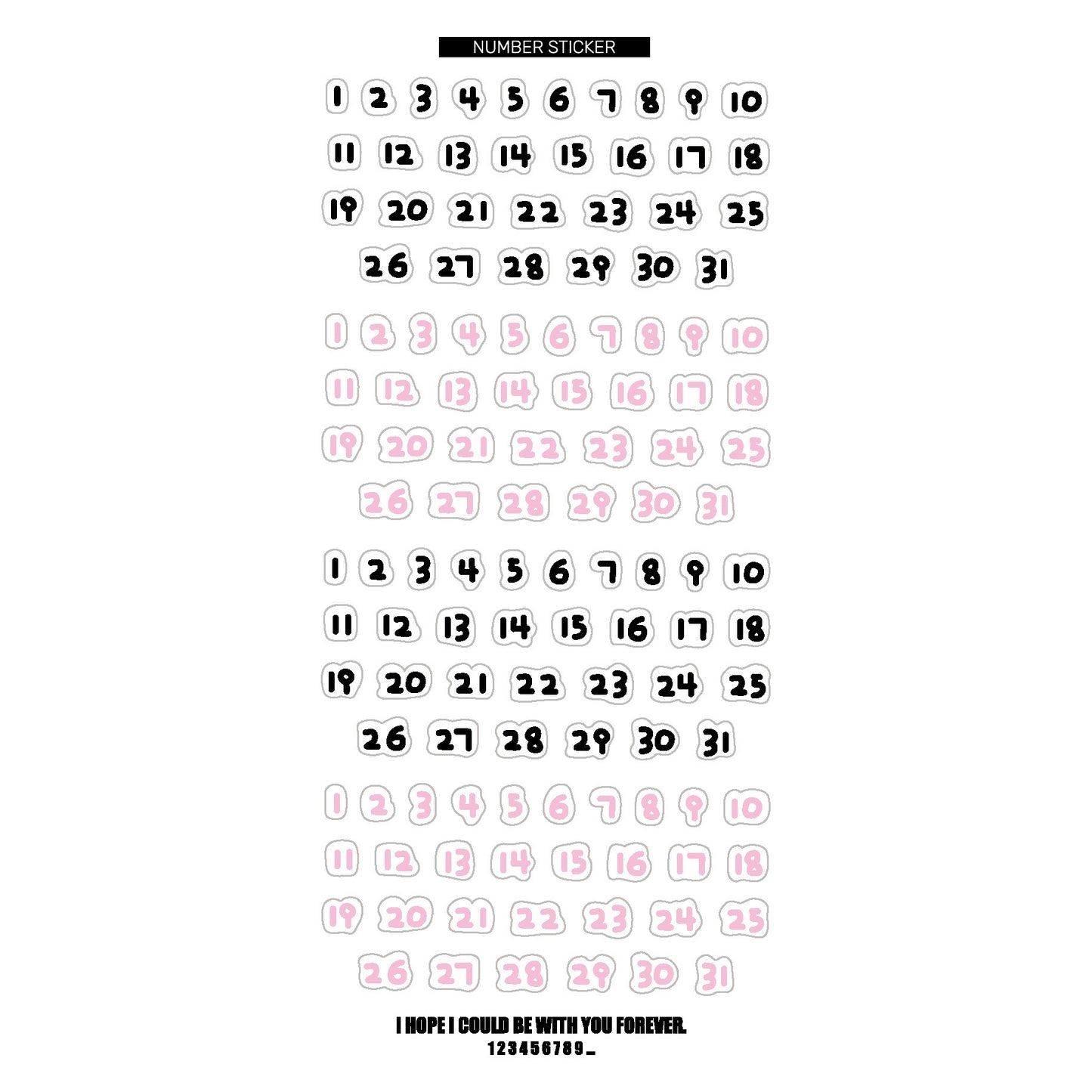 STPK22 | Number Sticker 1pcs