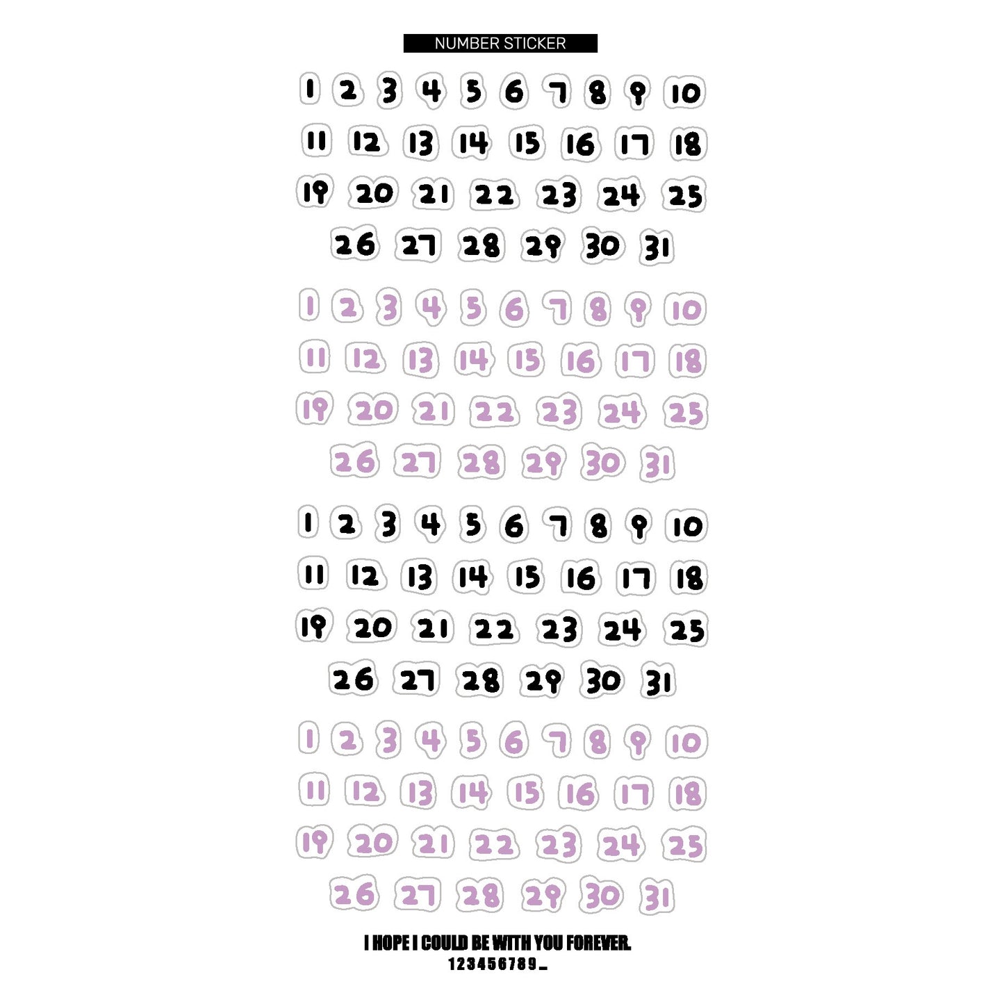 STPK22 | Number Sticker 1pcs