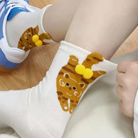 SO12 | Gold Cat White Sock 1pair