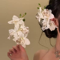 (Clear stock) ‼️ HSC16C | White Flower Hair Clip 1pcs 1.25$