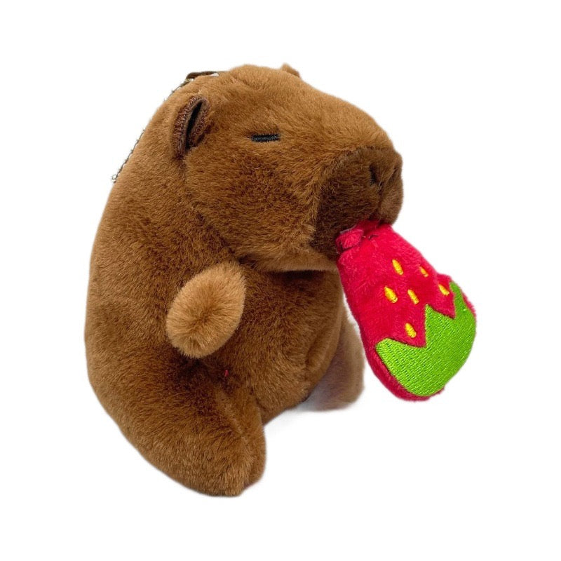 KC107 | Capybara Strawberry Nose keychain