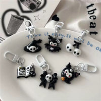 KCB37 | 6pcs Black SKull Mini Keychain