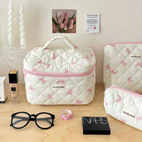 PECS15B | (Size L) Pink Ribbon Pencil case / Make Up Bag