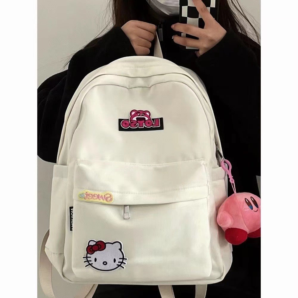 ZB156 | Bag white kitty , backpack