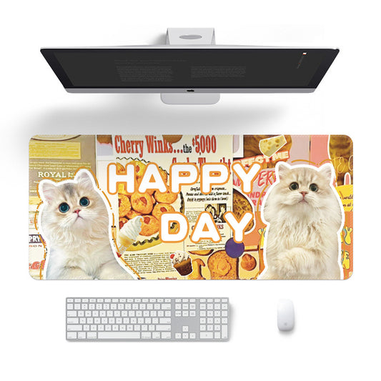 MPD17 | Cute Cat Happy Day Long Mouse Pad