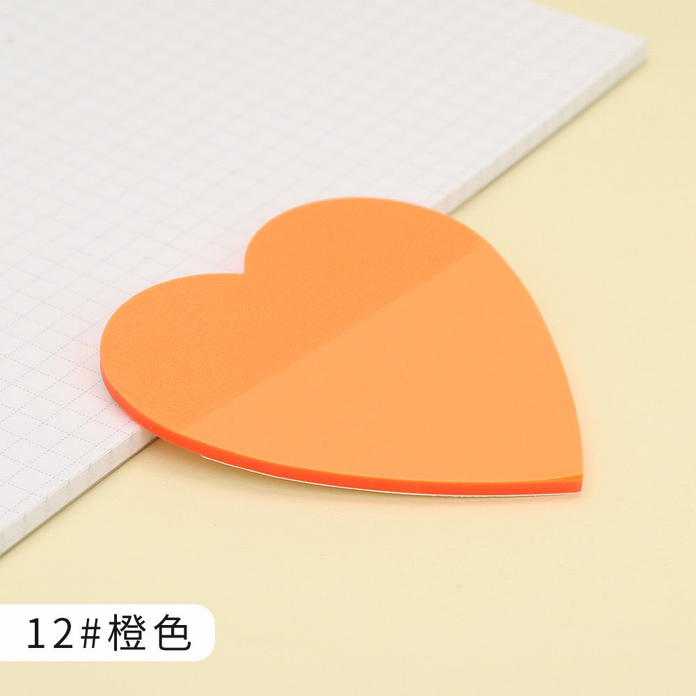 SKN22 | Clear Sticky Note Heart Sharp Colorful